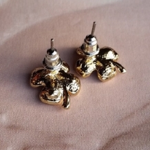 goudkleurige oorbellen klavertjevier met verschillende zirkonia