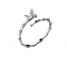 drijvend Master diploma blouse dames verstelbaar zilveren ring vlinder met zirkonia zilver 925 open ring  one size